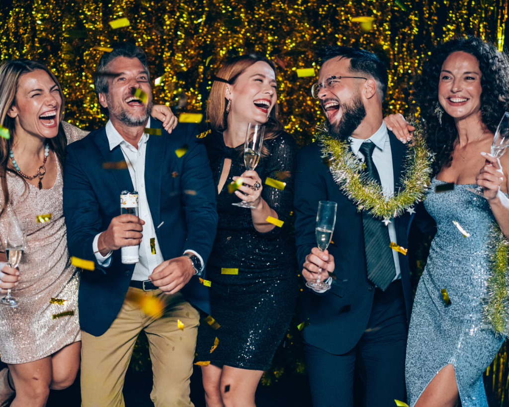 People enjoying the New Years Eve party at Hatton Court Hotel