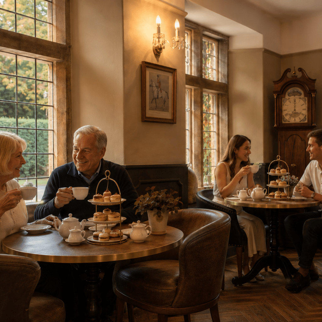afternoon tea in the hatton court hotel lounge bar