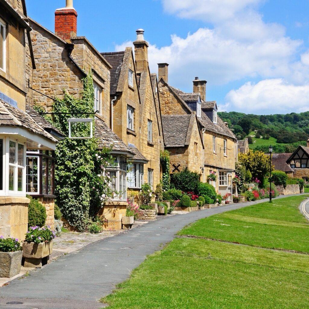 Broadway village in the cotswolds on a summers day