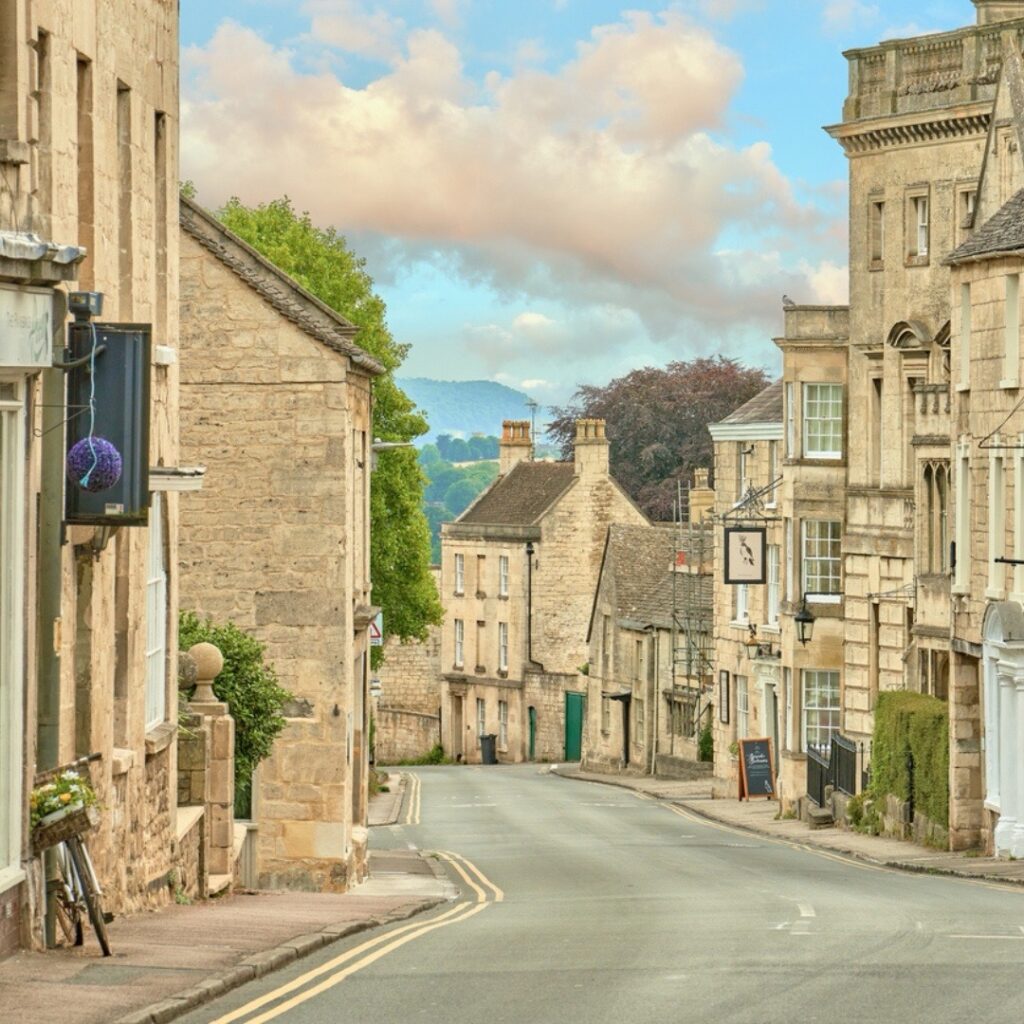 House on a small village road in painswick